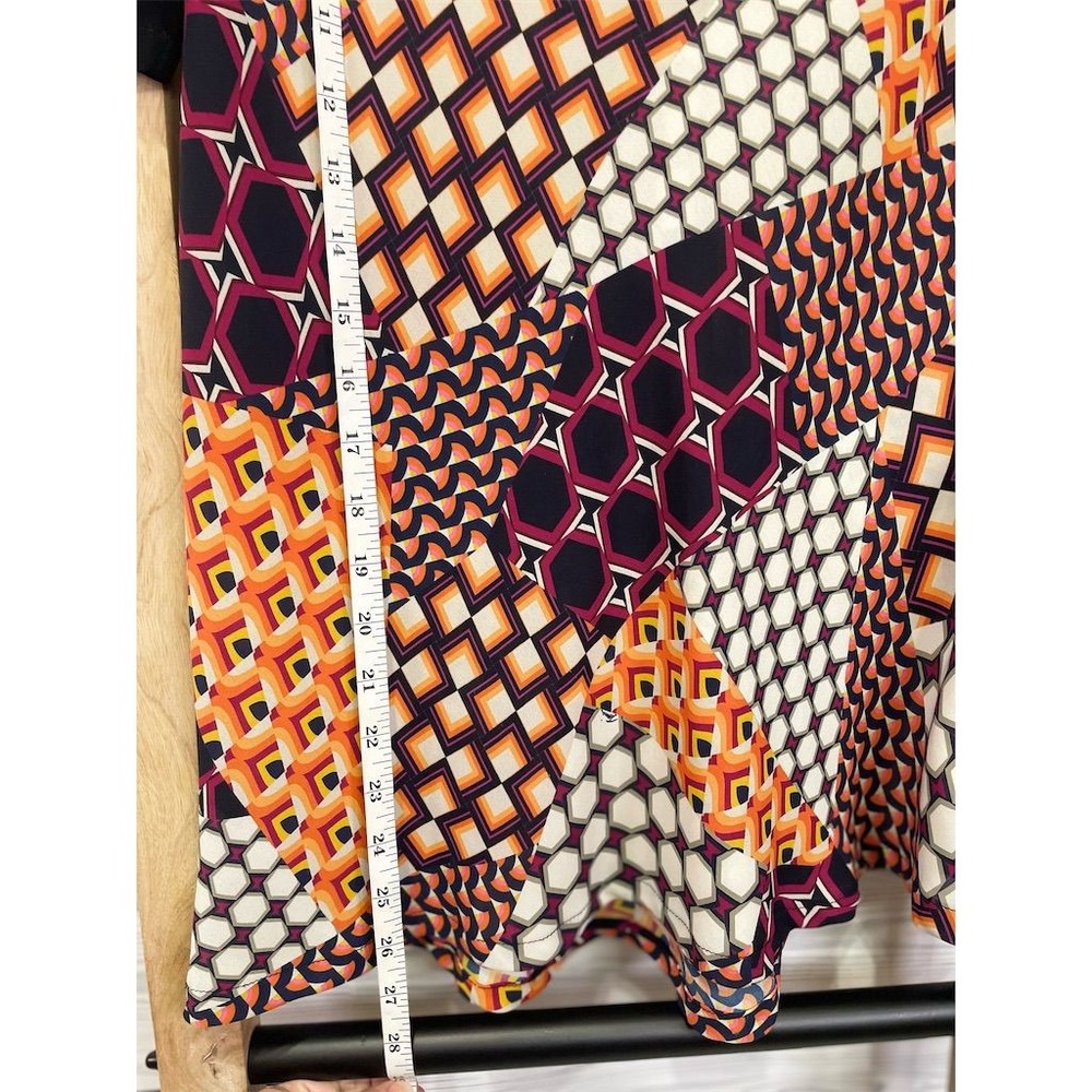Trina Turk Women's Geometric Print Blouse Sheer Sleeves Size S - Picture 11 of 12